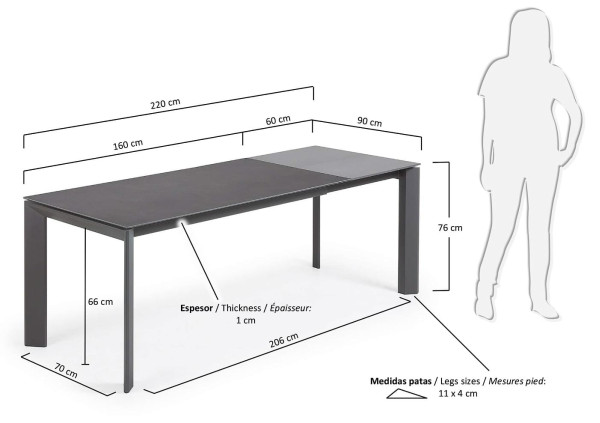Розкладний обідній стіл La Forma ATTA 160 - 220 СМ CC0186VR-5