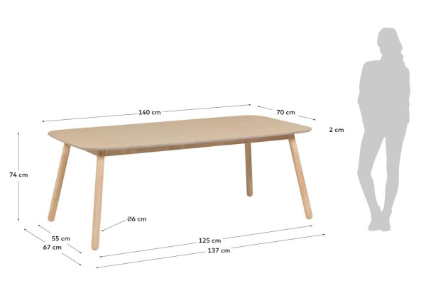 Обеденный стол La Forma BATILDE 140 x 70 см CC1347M87-9