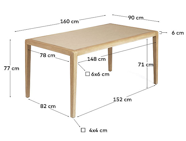 Стол обеденный La Forma BETTER YG0258PR12 90х160 см-6