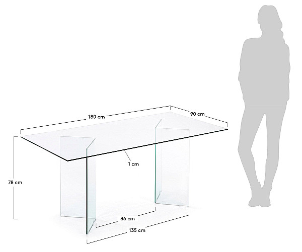 Обеденный стол La Forma BURANO 180 x 90 см C418C07-9