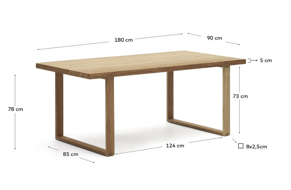 Стіл обідній La Forma CANADELL J0100042MM46 90х180 см-9