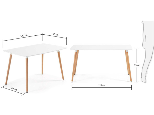 Обеденный стол La Forma DAW 140x80 см C499L05-5