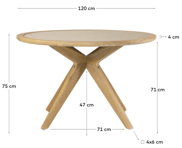 Круглий стіл обідній La Forma MJULIETA YG0257PR12 Ø 120 см-7