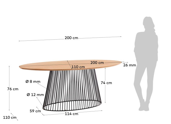 Обідній стіл La Forma LESKA 200х110 см CC1890M46-16