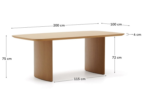 Стол обеденный La Forma LITTO T0100064MM40 100х200 см-6