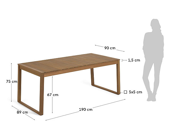 Обеденный стол La Forma EMILI 190х90 см CC2174M46-7
