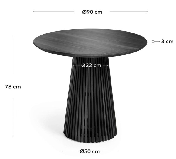 Стол обеденный La Forma JEANETTE T0300011MM01 Черный 90 см-4