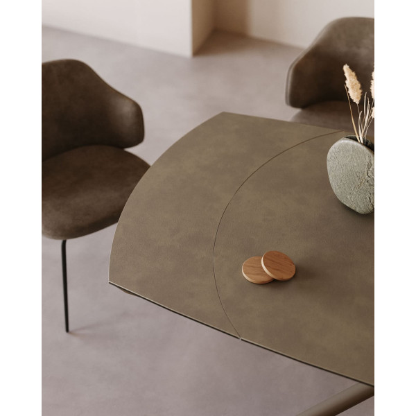 Розкладний обідній стіл La Forma YODALIA 1416T03002KK15 Коричневий 130 (190) х 100 см-1