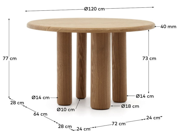 Стол обеденный La Forma MAILEN T0300022MM46-8