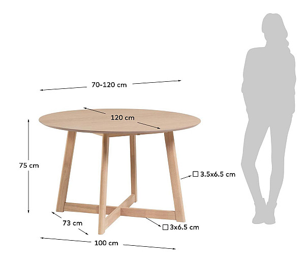 Розкладний обідній стіл La Forma MARYSE 70 (120) x 75 см CC1877M33-14
