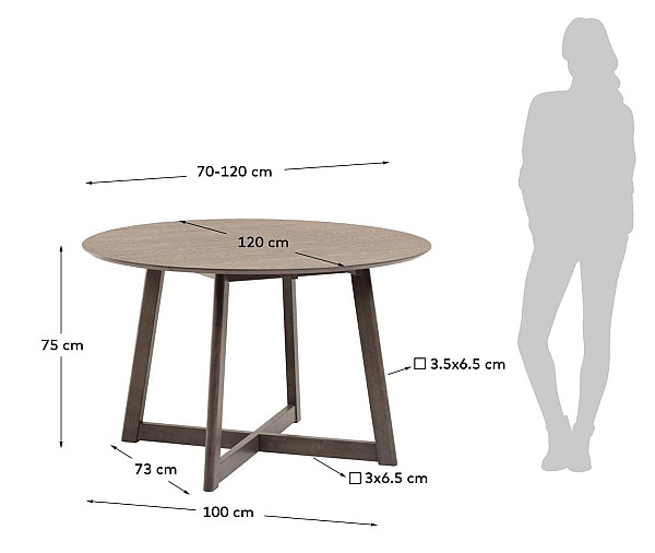 Розкладний обідній стіл La Forma MARYSE 70 (120) x 75 см CC1877M42-11