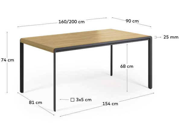 Раскладной обеденный стол La Forma NADYRIA CC1975M40 160 (200) х 90 см-9