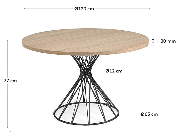 Обеденный стол La Forma NIUT 120 см Натуральный CC6022M46-10