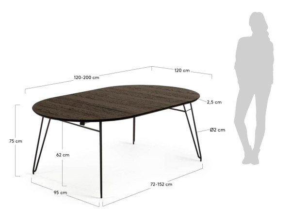 Раскладной обеденный стол La Forma NORFORT NR008M01 120 (200) см-11