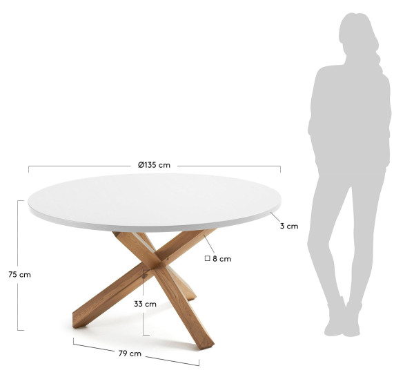 Обідній стіл La Forma NORI 135 см Білий CC0531L05-5