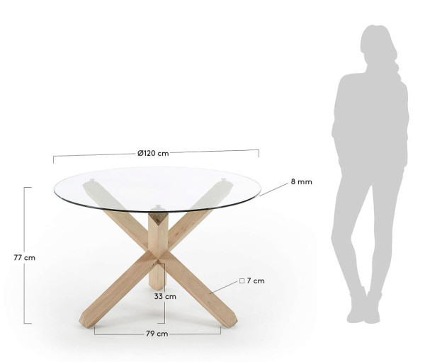 Обеденный стол La Forma NORI CC0738C07 Прозрачный 120 см-7