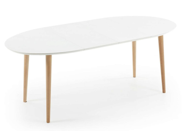 Розкладний обідній стіл La Forma OAKLAND 120 (200) x 90 см Білий EC305L33-12