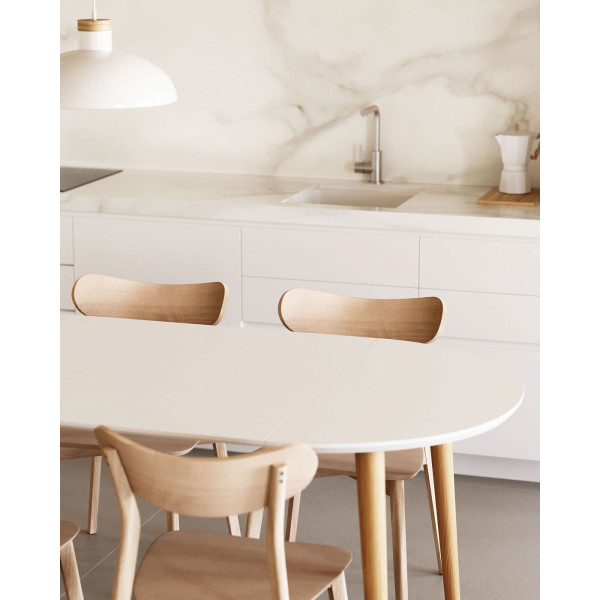 Раскладной обеденный стол La Forma OQUI T0300006MM05 Белый 90 (170) X 90 см Раскладной обеденный стол La Forma OQUI T0300006MM05 Белый 90 (170) X 90 см-3