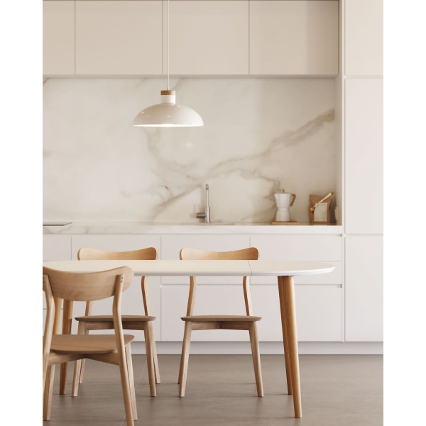 Раскладной обеденный стол La Forma OQUI T0300006MM05 Белый 90 (170) X 90 см Раскладной обеденный стол La Forma OQUI T0300006MM05 Белый 90 (170) X 90 см-2