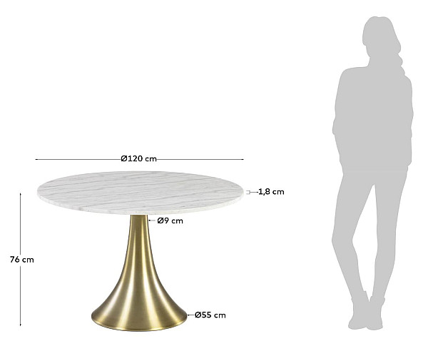 Обеденный стол La Forma ORIA 120 см CC1841PR05-5