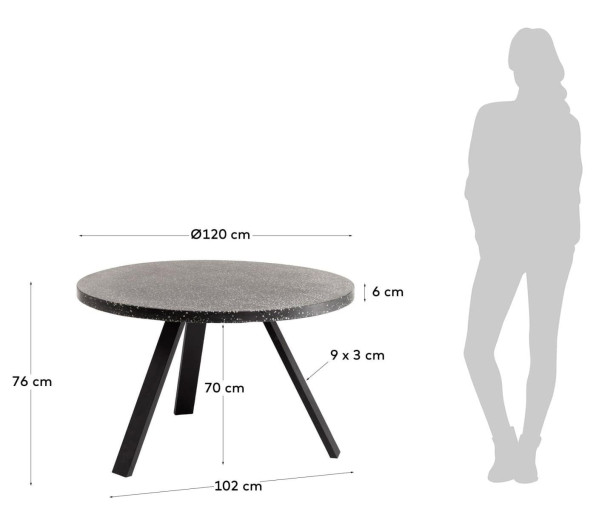 Обеденный стол La Forma SHANELLE CC1220PR01 Черный Ø 120 см-8