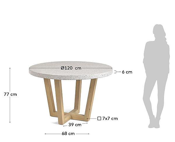 Обідній стіл La Forma SHANELLE CC2258PR05 Ø Білий 120 см-16