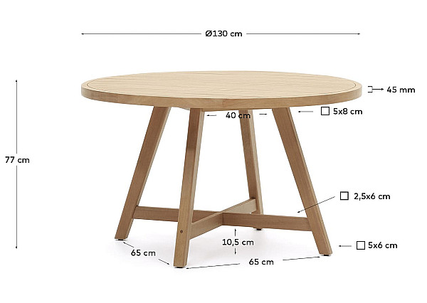 Стіл обідній La Forma URGELL J0100049MM47 Ø 130 см-5