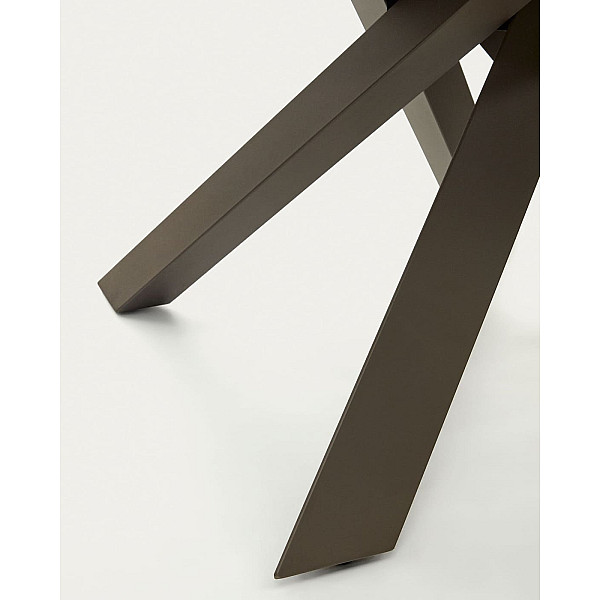 Керамический стол раскладной обеденный La Forma VASHTI 1416T03001KK15 Коричневый 120 (160) х 76 см-7