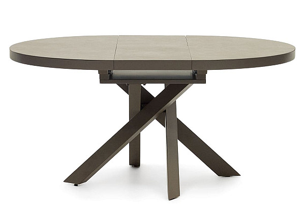 Керамический стол раскладной обеденный La Forma VASHTI 1416T03001KK15 Коричневый 120 (160) х 76 см-3