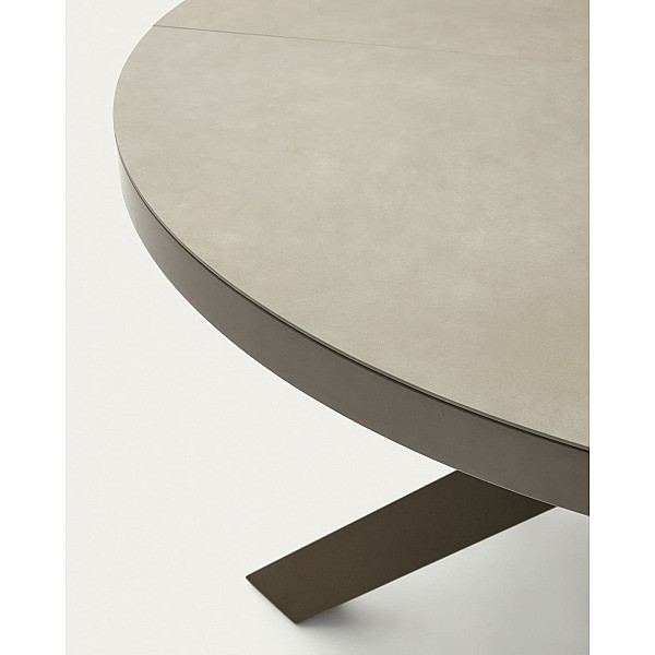 Керамический стол раскладной обеденный La Forma VASHTI 1416T03001KK15 Коричневый 120 (160) х 76 см-6