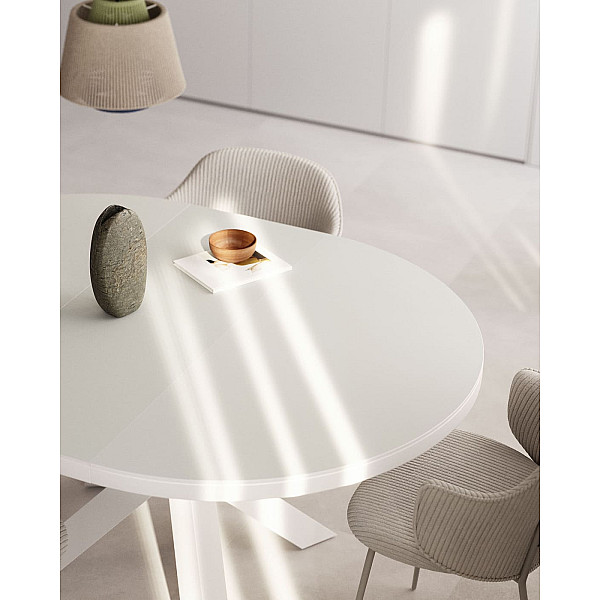 Стіл розкладний обідній La Forma VASHTI 1416T03001KK05 Білий 120 (160) х 76 см-3