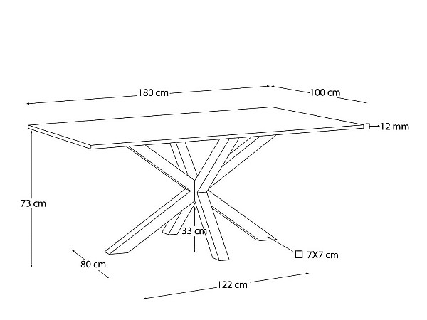 Обідній стіл La Forma ARGO C430K09 180 x 100 см-4