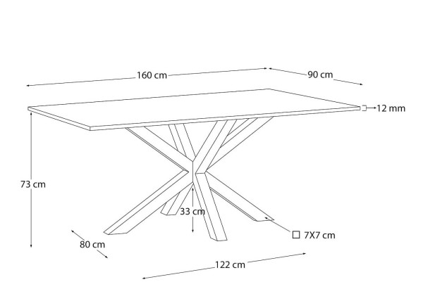 Обідній стіл La Forma ARGO C434C01 160 х 90 см-4