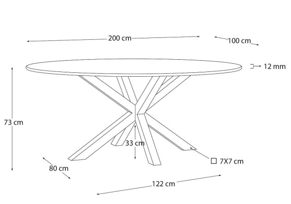 Овальный обеденный стол La Forma ARGO CC1354C05 Ø 200 x 100 см-7