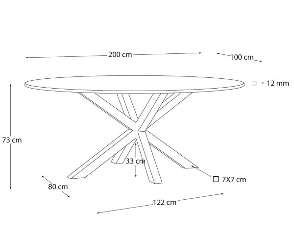 Овальный обеденный стол La Forma ARGO CC1355C05 Ø 200 x 100 см-7
