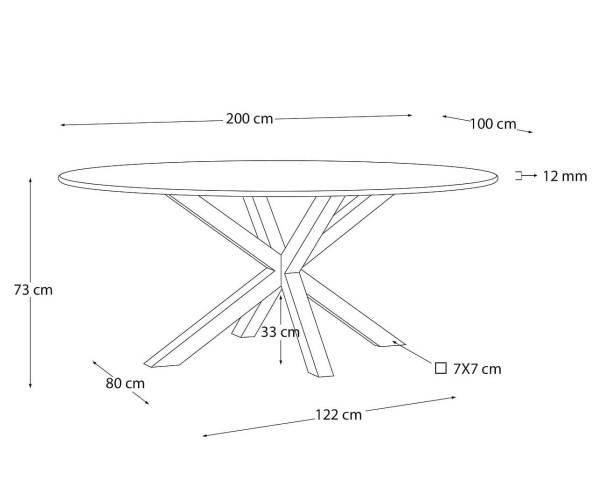 Овальный обеденный стол La Forma ARGO CC1356C05 Ø 200 x 100 см-4
