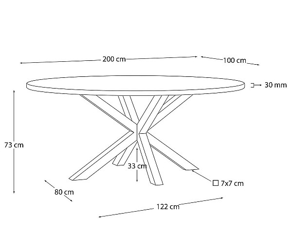 Овальный обеденный стол La Forma ARGO CC1356M43 Ø 200 x 100 см-4