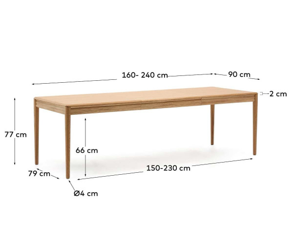 Обеденный раскладной стол La Forma LENON T0200006MM40 160 (240) x 90 см-12