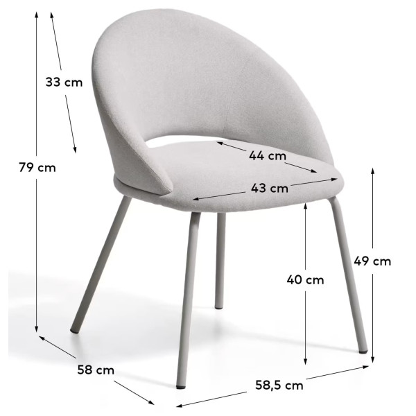 Обеденный стул La Forma Bonali C00486UP12UP03 Серый-9