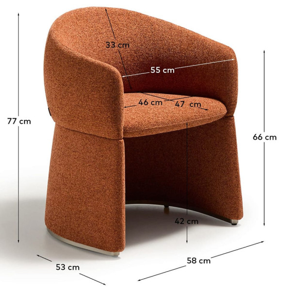 Стілець La Forma Bosca C00148FA59 Теракотовий-8