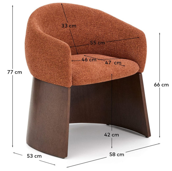 Стул La Forma Bosca C00149FA59 Терракотовый-11