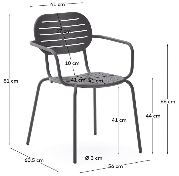 Стілець La Forma Brai C00089RR02 Сірий-10