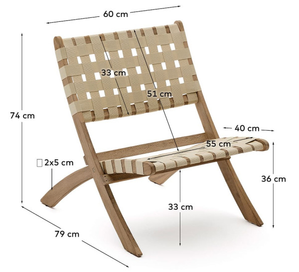 Стілець складаний La Forma Chabeli CC2094J14 Кремовий-8