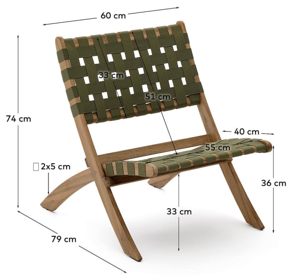 Стілець складаний La Forma Chabeli CC2094J19 Зелений-9