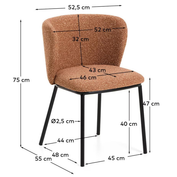 Стул La Forma Ciselia CC3000VS11 Терракотовый-9