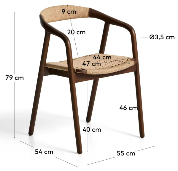 Стілець La Forma Derile C00211CP39 Горіх/беж-13