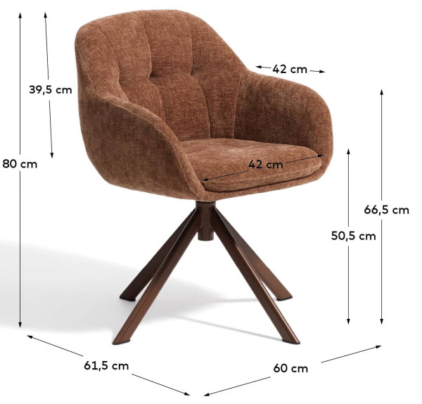 Стул поворотный La Forma Dorina C00512UP10 Терракотовый-10
