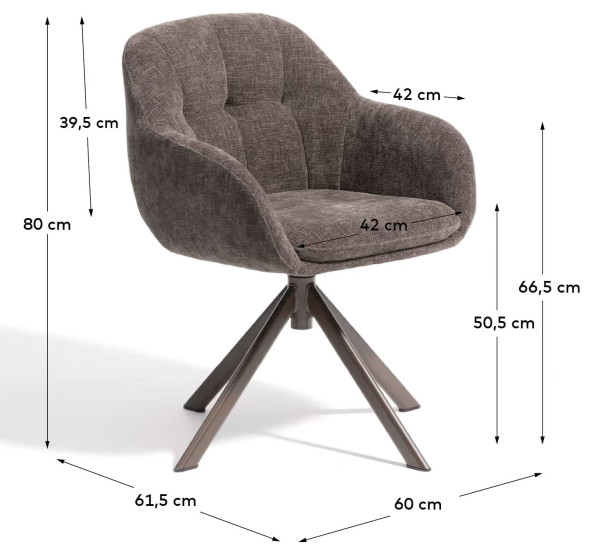 Стілець поворотний La Forma Dorina C00525UP090 Коричневий-9