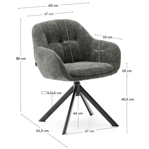 Поворотный стул La Forma Dorina C0100236JO19 Темно-зеленый-10