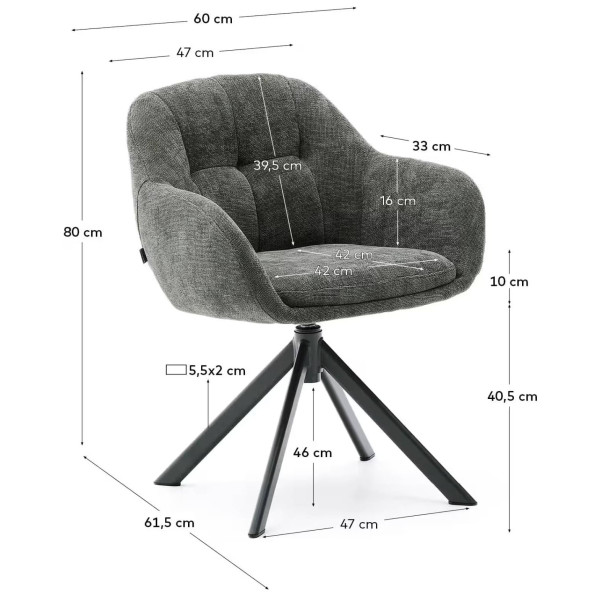 Поворотный стул La Forma Dorina C0100236JO19 Зеленый-12